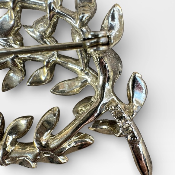 LISNER Signed Vintage Silver-Tone Leaf Brooch - Picture 9 of 9